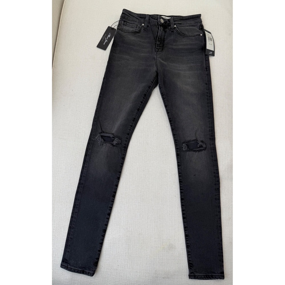Mavi Lucy Jeans Womens 26/30 Super High Rise Skinny‎ Smoke Ripped NWT